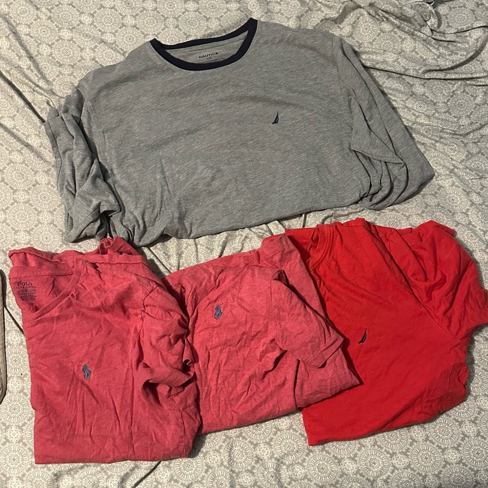 Polo & Nautica T-Shirts Adult L Cotton Lot Of 4 Nautica & Ralph Lauren